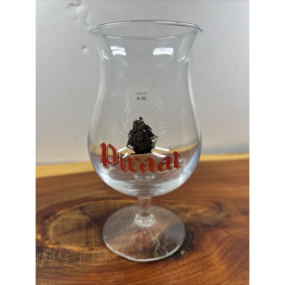 Piraat Belgian Ale Beer Chalis Tulip Glass Barware Collectible .25cl